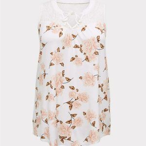 Torrid Top Floral Peach Hi Lo Lace Swing